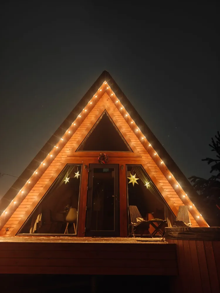 Aframe с купелью и баней, с видом на лес фото 4