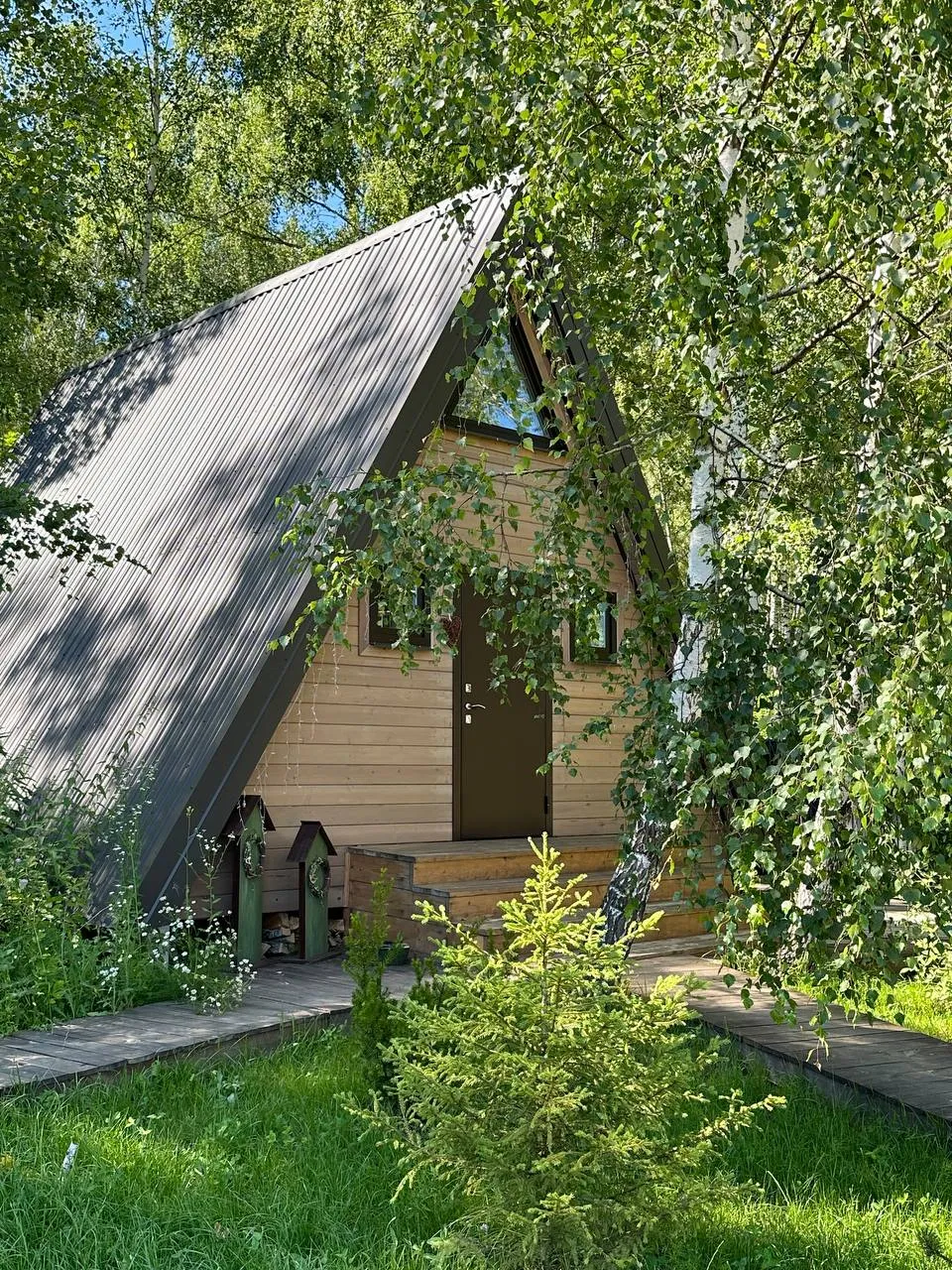 Аренда домика в Подмосковье А-фрейм Березки