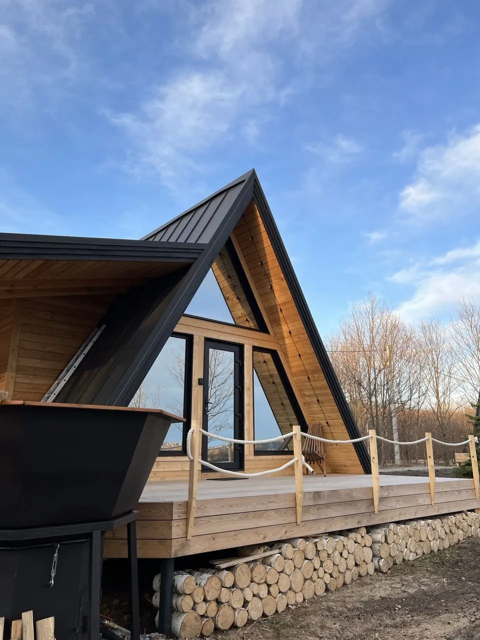 A-Frame с баней и чаном