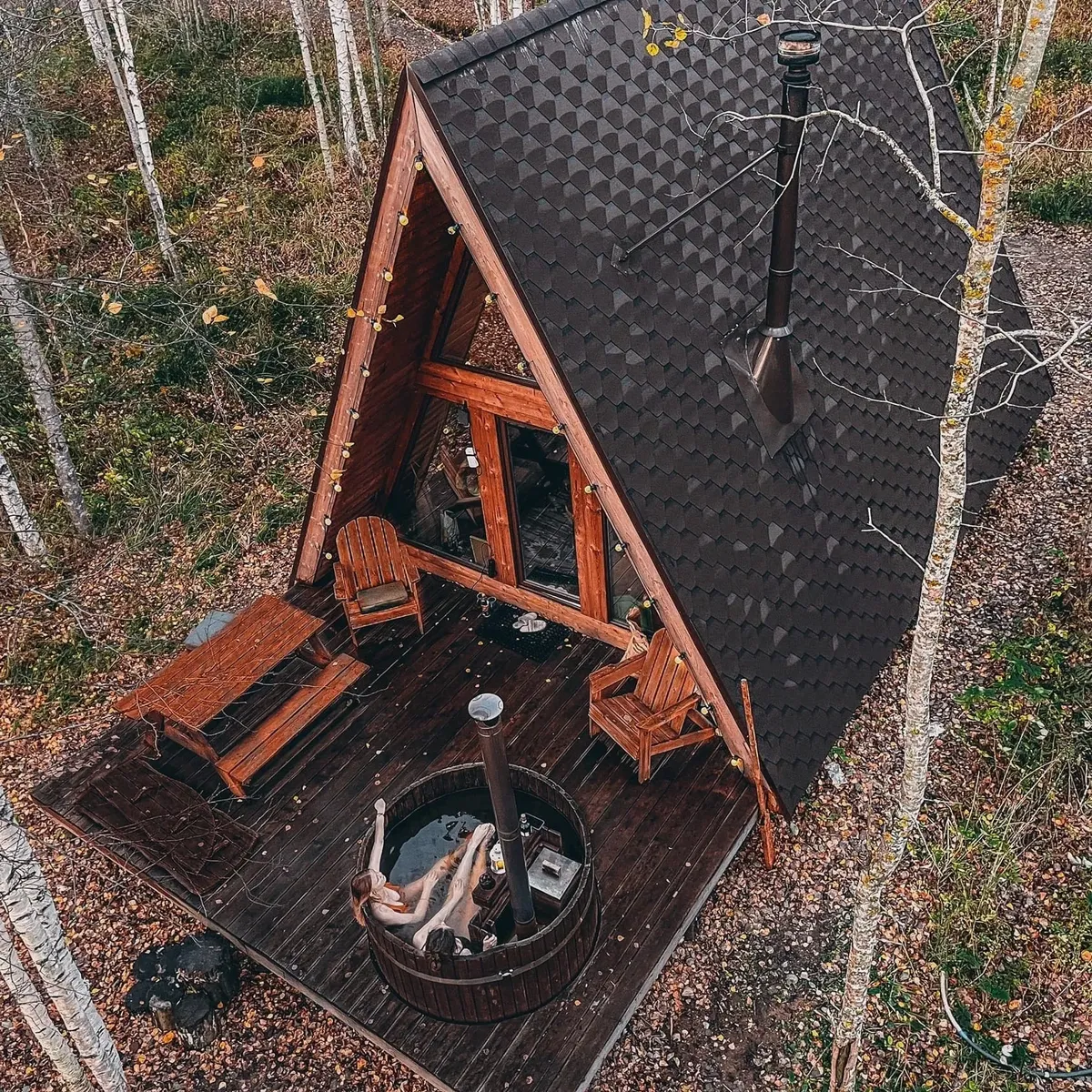 Домик в лесу с купелью